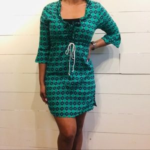 Mud Pie Ruffle Dress Preppy adjustable waist